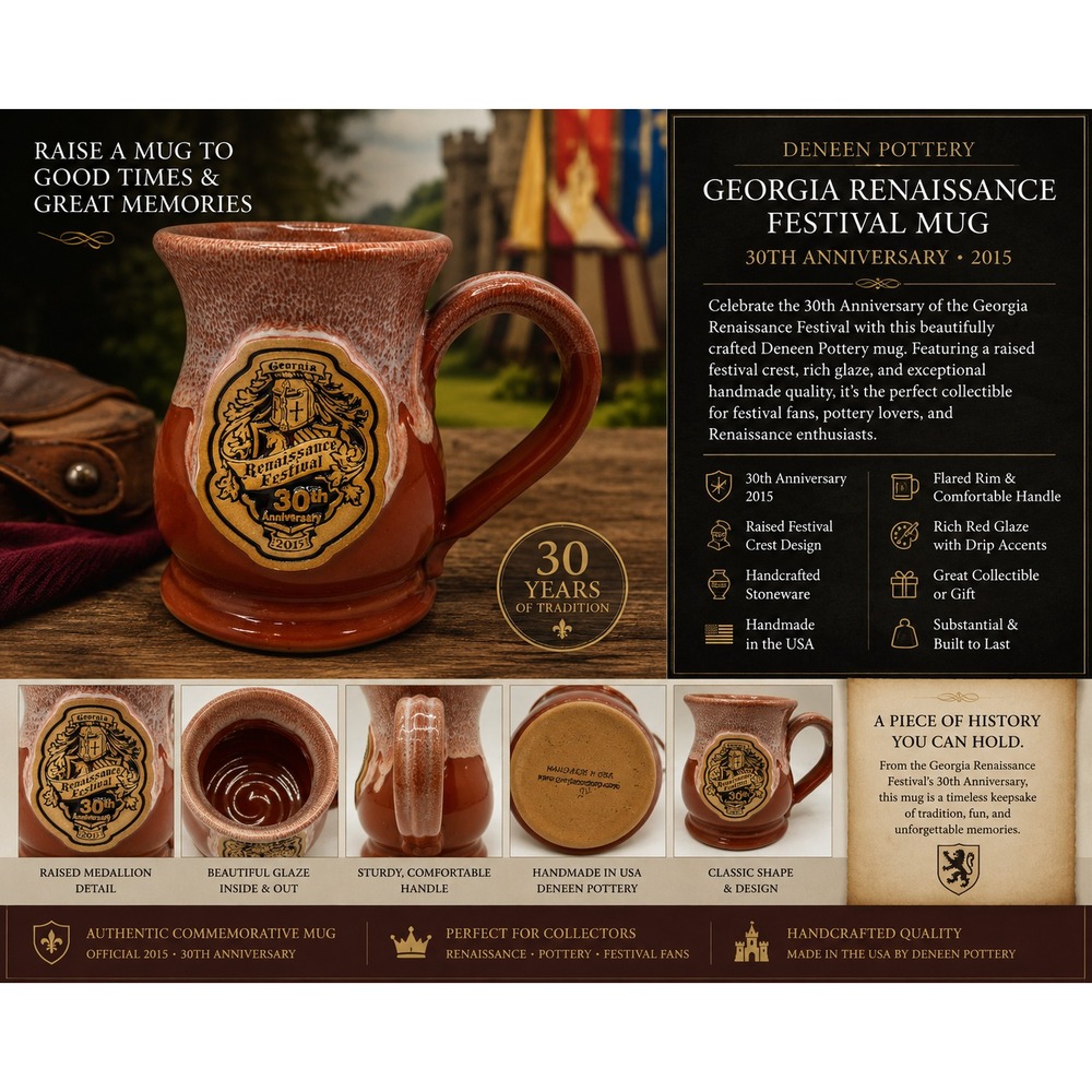 Deneen Pottery Georgia Renaissance Festival 30th Anniversary 2015 Mug